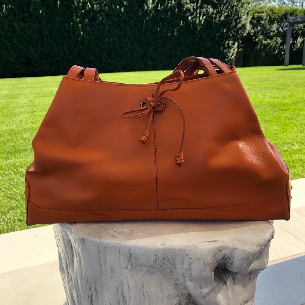 Tods structured orange bag